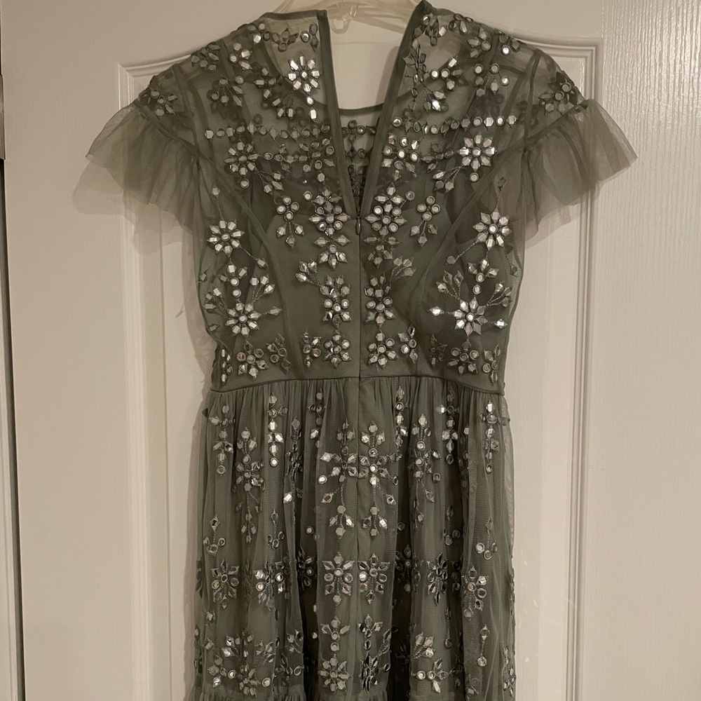 BHLDN Olive Embellished Midi Dress